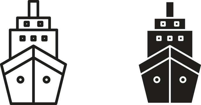 Cargo ship icon for social media, app, and web design. Vector illustration.