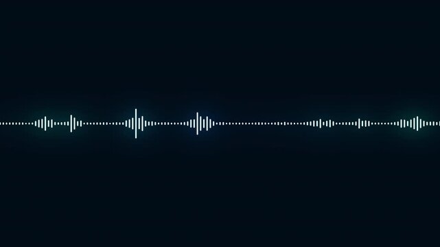abstract music sound wave or audio wavefrom isolated on black background.Line digital minimalist voice and symbol technology.