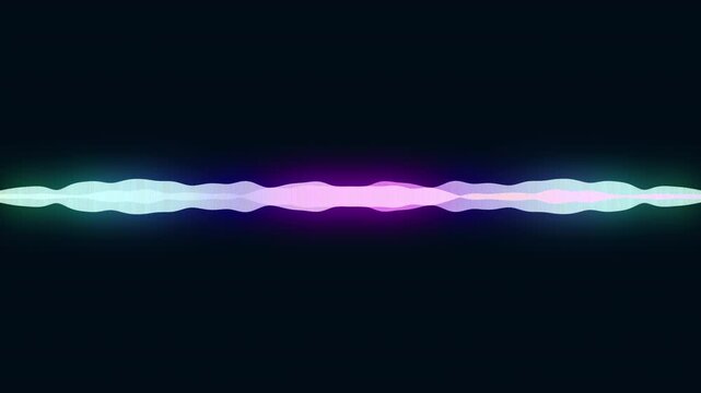 abstract music sound wave or audio wavefrom isolated on black background.Line digital minimalist voice and symbol technology.