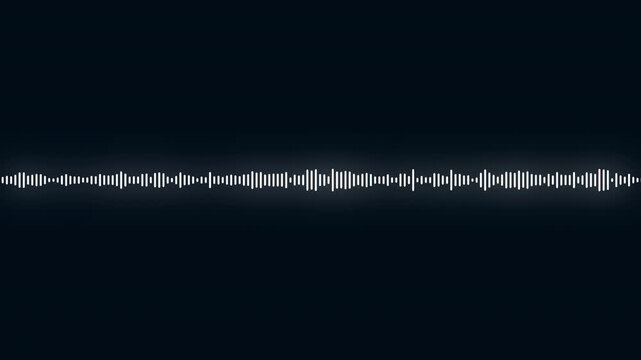 abstract music sound wave or audio wavefrom isolated on black background.Line digital minimalist voice and symbol technology.