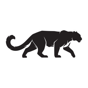 Snow leopard silhouette vector flat illustration design.Adobe Illustrator Artwork