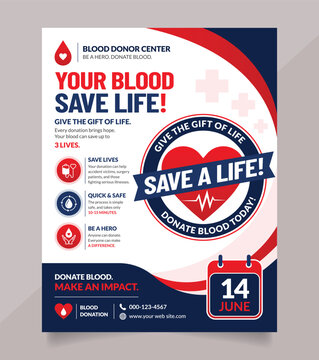 blood donation awareness poster, banner, card, and background. Vector illustration flat design concept.