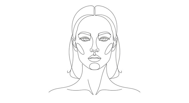 Blank Face Chart Template for Makeup Artists