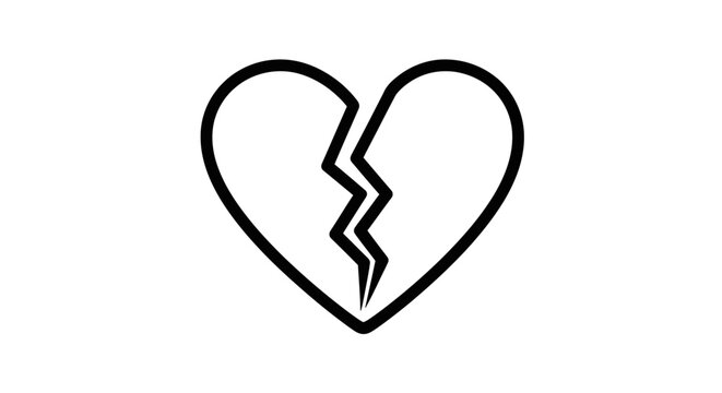 Broken Heart Icon - Symbol of Love Lost and Sadness