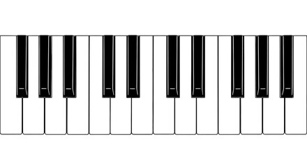 Fototapeta premium Close-up of black and white piano keys, musical instrument detail