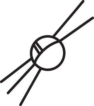 Minimalist Sputnik Satellite Icon Line Art Illustration