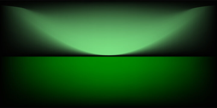 green background abstract with Gradient in empty room studio, green empty room studio gradient used for background, green background studio with shine use for product shooting. vector dynamic room