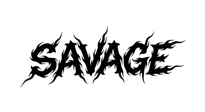 Savage word in black font.