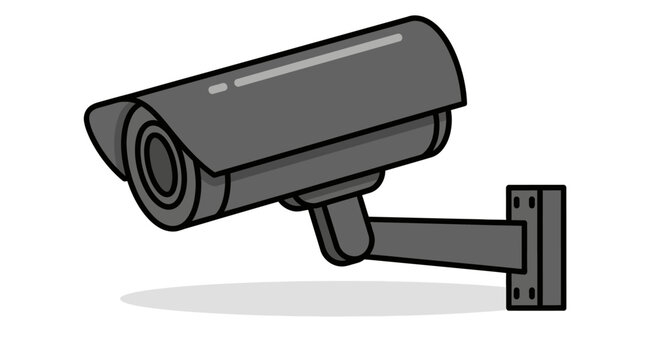Modern Security CCTV Camera Vector Illustration on White Background