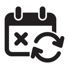Fototapeta premium Calendar icon with delete mark and refresh arrows symbolizing event cancellation or schedule update calendar schedule management synchronize