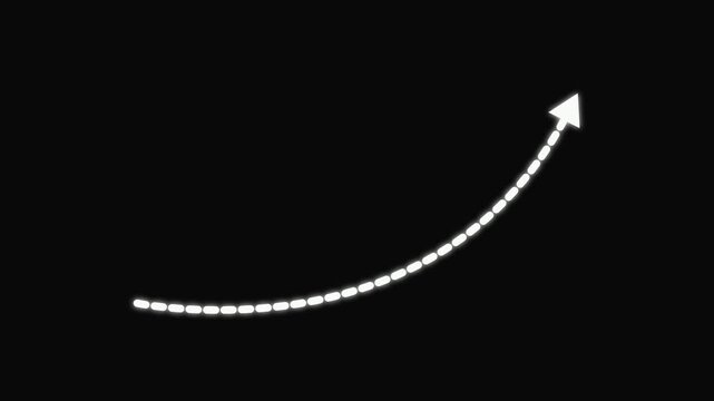 arrow rising transparent channel. Abstract arrow growth chart of economy icon .animation background.  animated directional arrow for video overlays, presentations, and UI elements 4k video