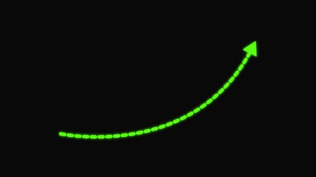 arrow rising transparent channel. Abstract arrow growth chart of economy icon .animation background.  animated directional arrow for video overlays, presentations, and UI elements 4k video