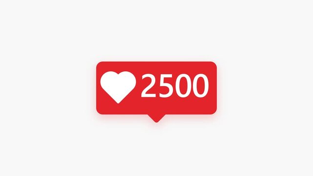 Social media like counter. heart notification with 500 likes. engagement icon badge