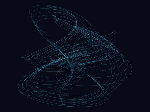 Damped Pendulum Harmonograph Generative Line Art
