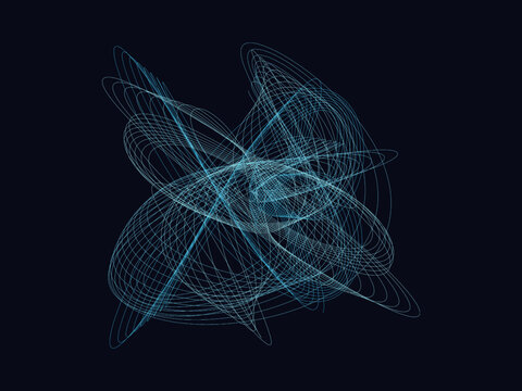 Damped Pendulum Harmonograph Generative Line Art