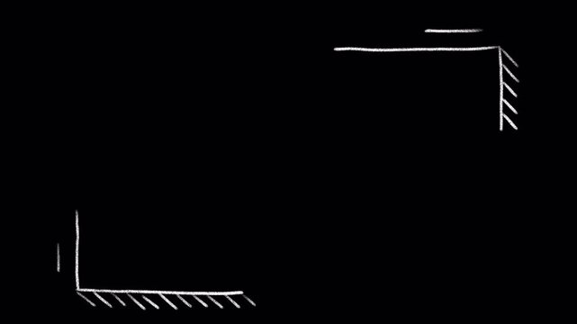 White chalk frame animation on transparent background