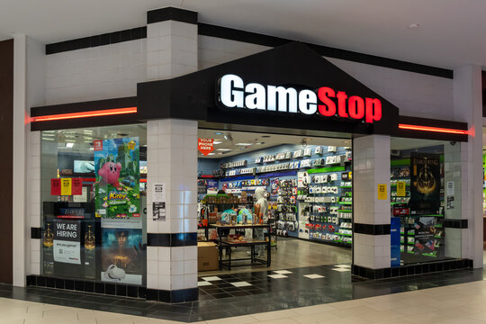 San Antonio, Texas, USA - March 17, 2022: A GameStop store at a shopping mall in San Antonio, Texas, USA. GameStop Corp. is an American video game, consumer electronics, and gaming merchandise retaile