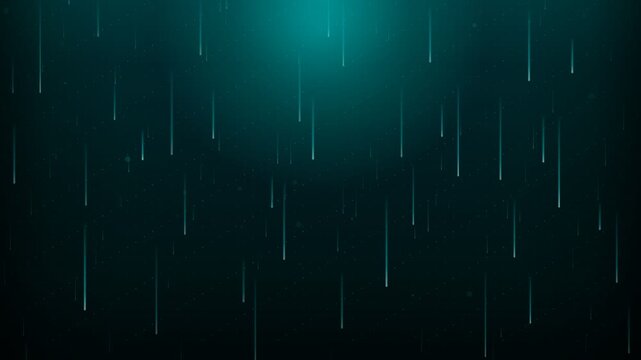 Digital teal stripes falling. hi tech technology background. futuristic data stream effect