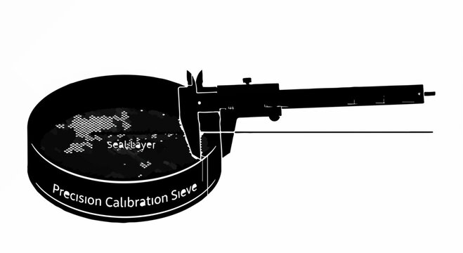 Precise measurement of granular material in a calibration sieve with calipers