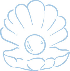 Fototapeta premium scallop shell with a pearl