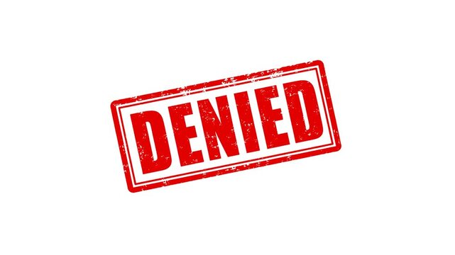 Denied rubber stamp. red access denied mark. document status warning