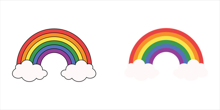 LGBTQ Pride Month Rainbow Stickers Set with Heart Star and Pride Flag for Equality