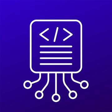 Metadata icon, data and information line design