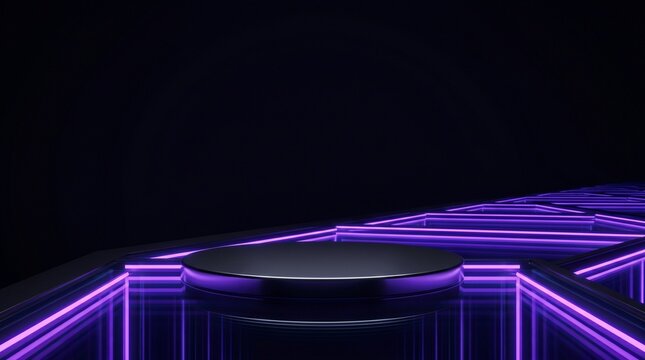 InfiniteAbyss-NeonViolet-MirrorGlass-TechDisplay-Background