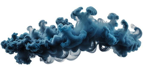 Naklejka premium Vibrant Blue Smoke Explosion Border Isolated On Transparent Background Featuring Soft Cloud Dispersion Perfect For Artistic Compositions And Creative Visual Design