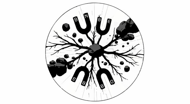 Magnetic forces attracting particles and shaping a central mass, illustrating scientific principles.