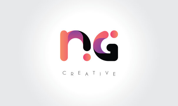 NG Modern Gradient Abstract Logo &ndash; Creative Rounded Lettermark Branding Design