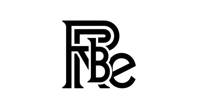 Minimalist monogram logo with interlocking letters R B and E