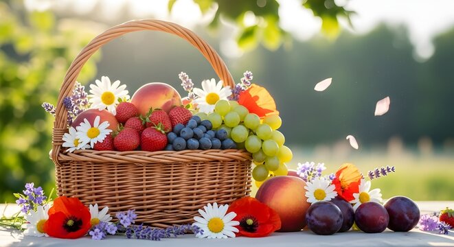 basket with easter fruite