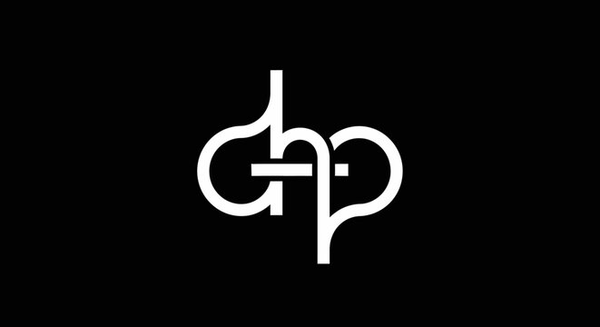 Minimalist white GHP monogram logo on black background
