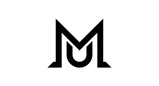 Modern black and white initial M monogram logo design