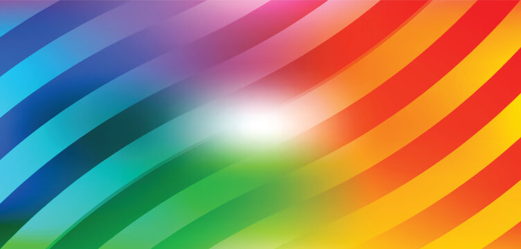 Rainbow diagonal stripes background with light glow