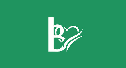 Modern letter B logo icon with heart and leaf © Nur
