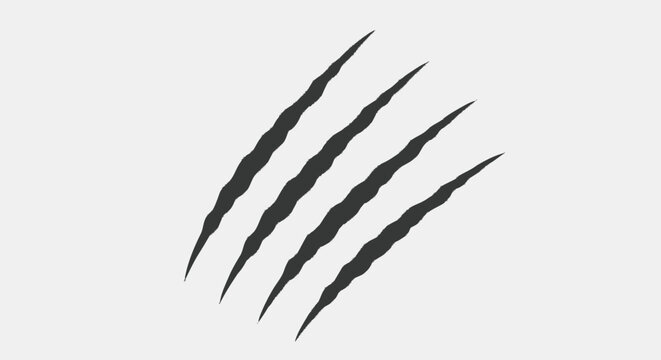 Black animal claw scratch marks on light background