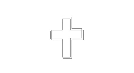 Fototapeta premium Minimalist Christian Cross Symbol, Simple Line Art, Religious Icon, Faith Concept