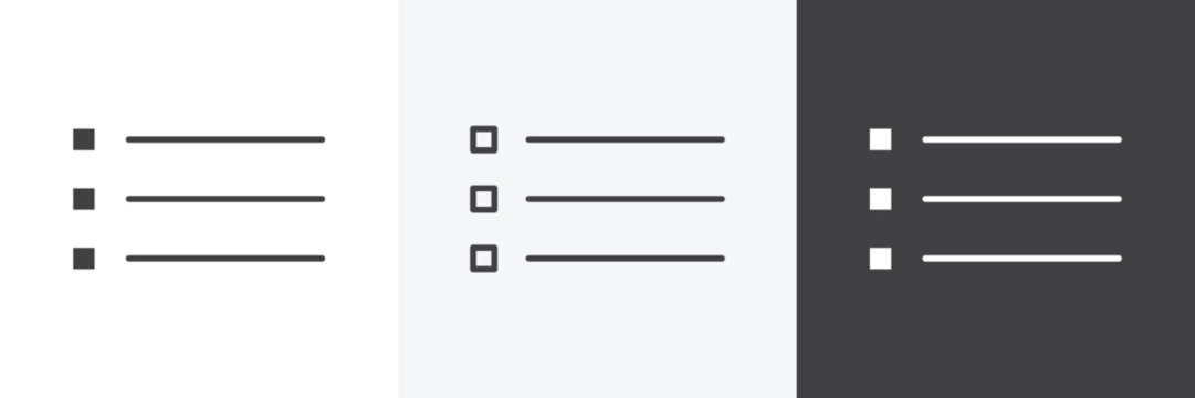 Bulleted list icon set for web