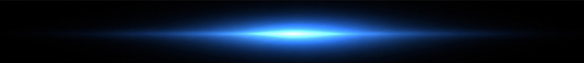 Obraz premium Anamorphicflare blue horizontal light streak glow png overlay transparent, on transparent background