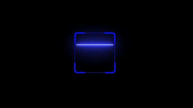 scanner icon animation isolated scanner neon shine icon animation .fingerprint biometric scanning animation. Biometric scanning animation showing 4k Animation video on Black Background