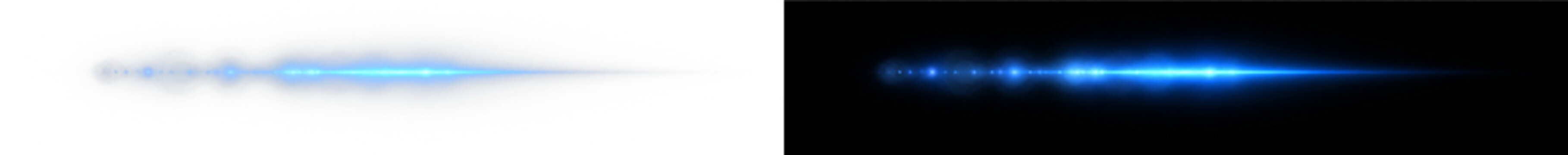 Anamorphicflare glow streak blue linear flare png overlay, on transparent background