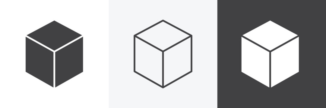 Cube icon set for web