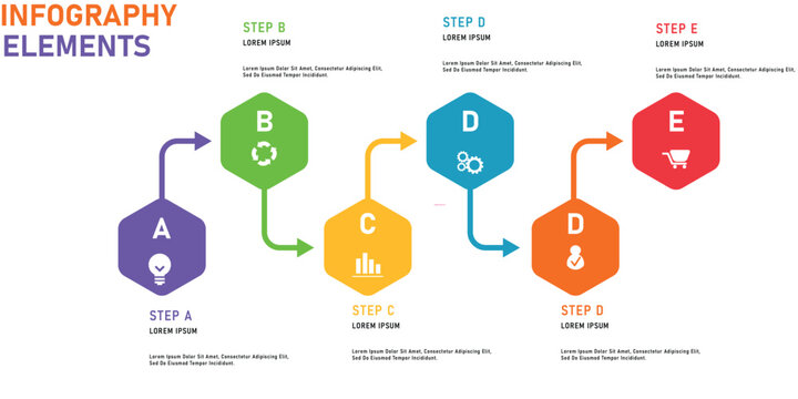 Four steps infographics design vector