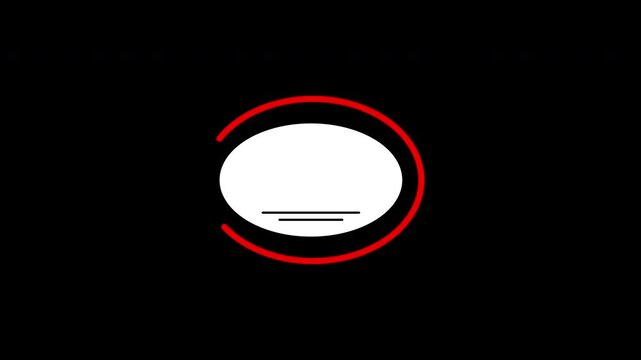 Animated Red Ring Speech Bubble Callout on Black Background