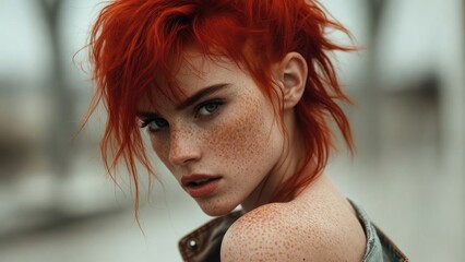 Red hair glows against soft, blurred background © Formoney