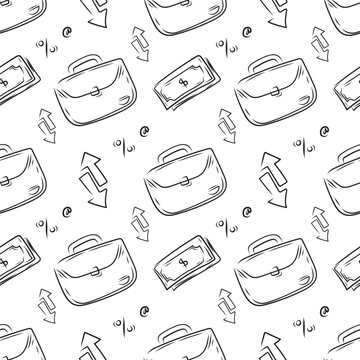business pattern. startup seamless pattern. doodle business seamless pattern background