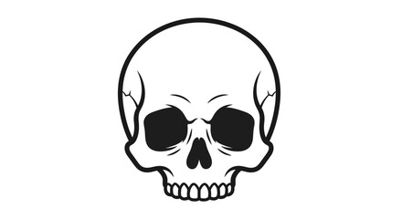 Obraz premium Skull Icon Graphic Illustration Minimalist Design with Copy Space