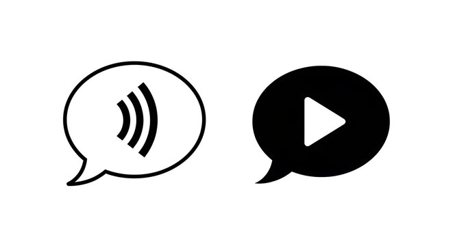 Black and white of sound waves and play button